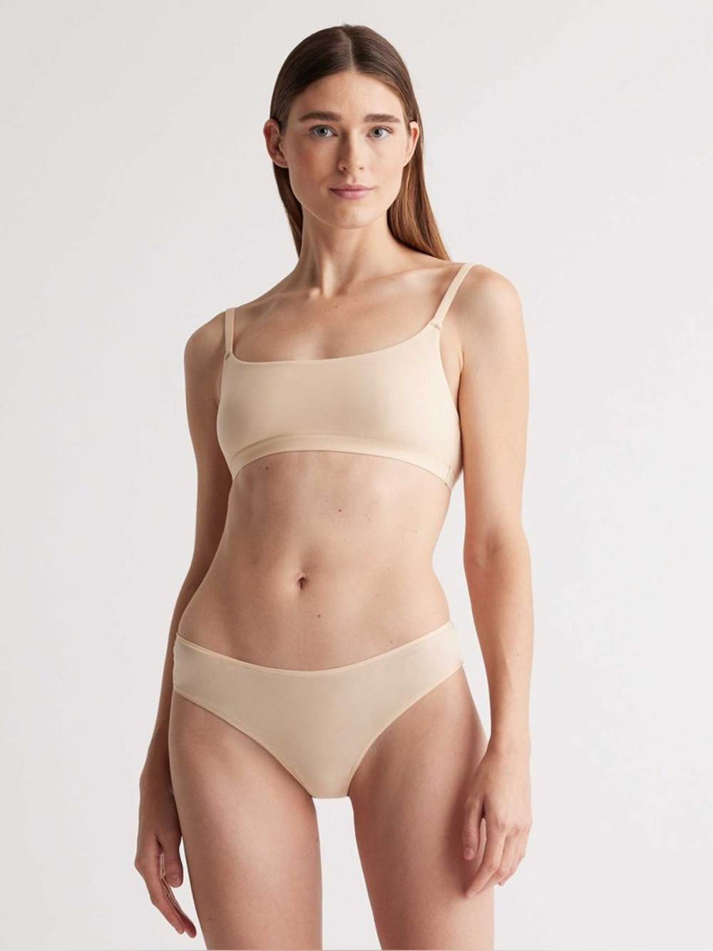 Quince Second Skin Scoop Neck Bralette (2-pack) NEWBeige